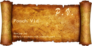 Posch Vid névjegykártya